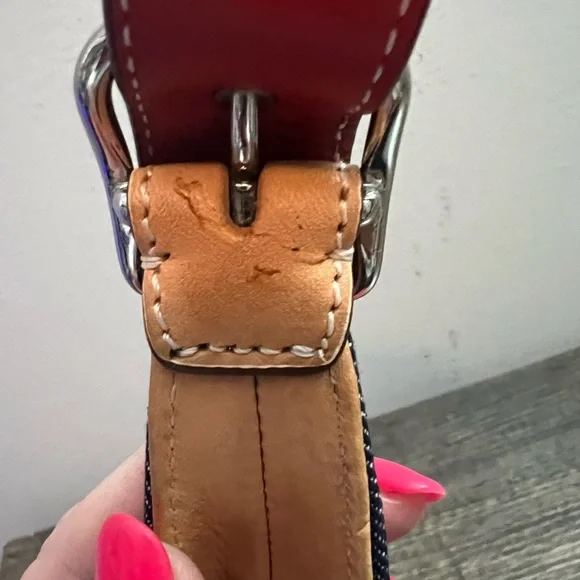 Coach J3K 8932 Y2K Denim and Tan leather Hobo Bag with red tag EUC - Picture 16 of 16